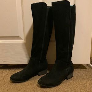 A New Day Suede Black Knee High Boots